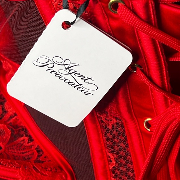 Brand NWT Agent Provocateur Red Rozlyn Waspie size 4 - Picture 6 of 6